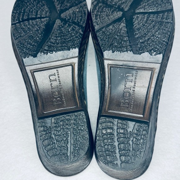 BORN Womens Blue Leather Hanita Wedge Sandals Slide Mules Comfort Shoes Sz 8 39 - Picture 6 of 9